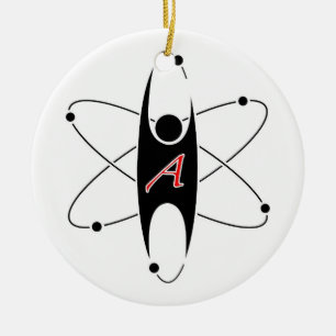 Modern ateismlogotypprydnad julgransprydnad keramik
