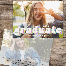 Modern återställning av fotomall för student-typog inbjudningar