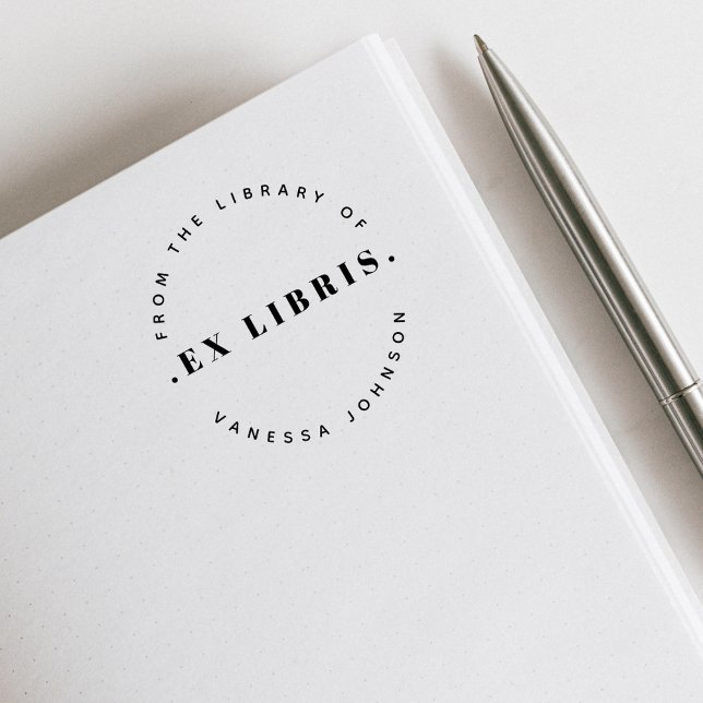 Modern återställningsminimalt anpassat namn Ex Lib Självfärgande Stämpel (Skapare uppladdad)