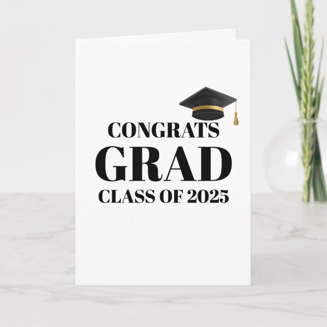 Modern Athletic Gold & Black Graduation Card Kort (Framsida)