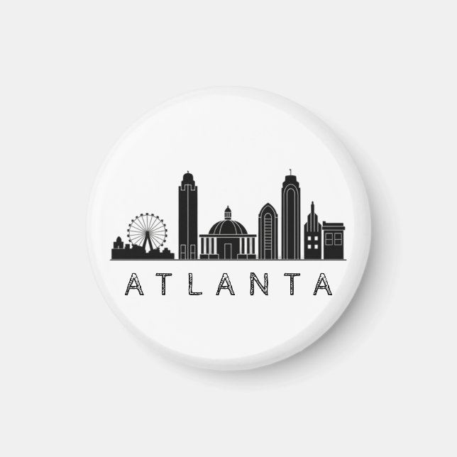Modern Atlanta Georgia Stilisert Siluett Magnet (Framsidan)