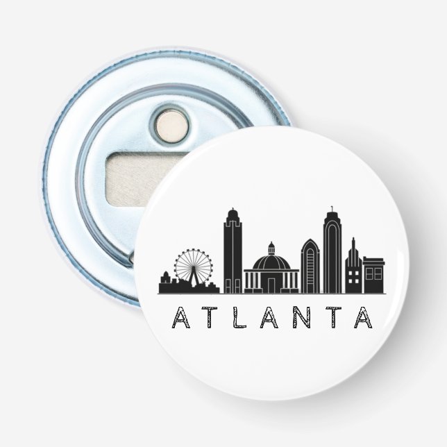 Modern Atlanta Georgia Stylized Skyline Flasköppnare (Framsidan)