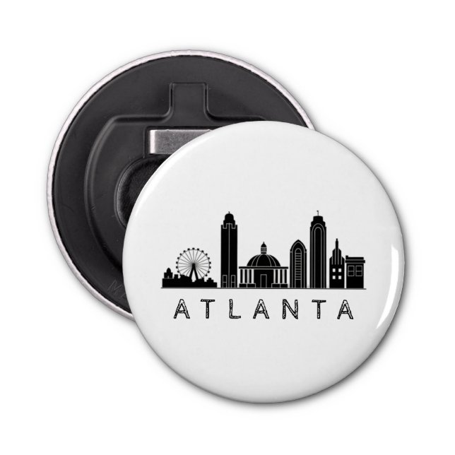 Modern Atlanta Georgia Stylized Skyline Flasköppnare (Framsidan)