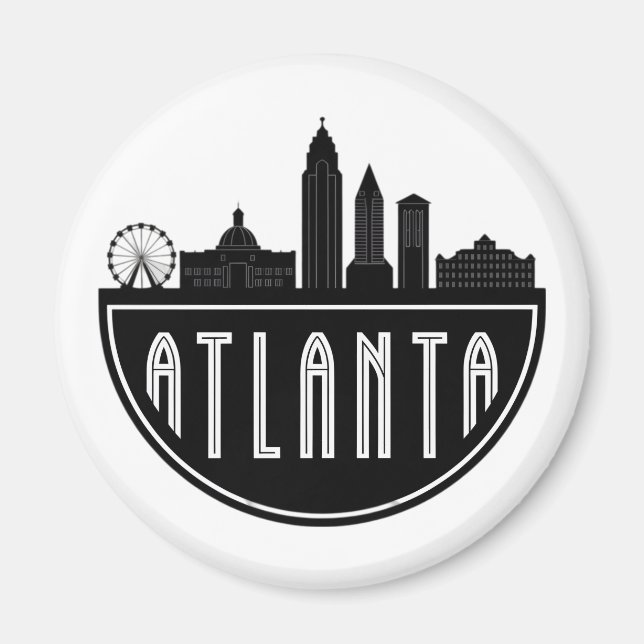 Modern Atlanta Georgia Stylized Skyline Magnet (Framsidan)