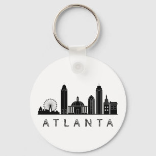 Modern Atlanta Georgia Stylized Skyline Nyckelring