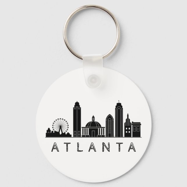 Modern Atlanta Georgia Stylized Skyline Nyckelring (Framsida)