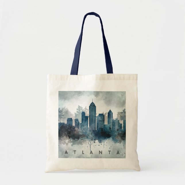Modern Atlanta Georgia Stylized Watercolor Tygkasse (Framsidan)