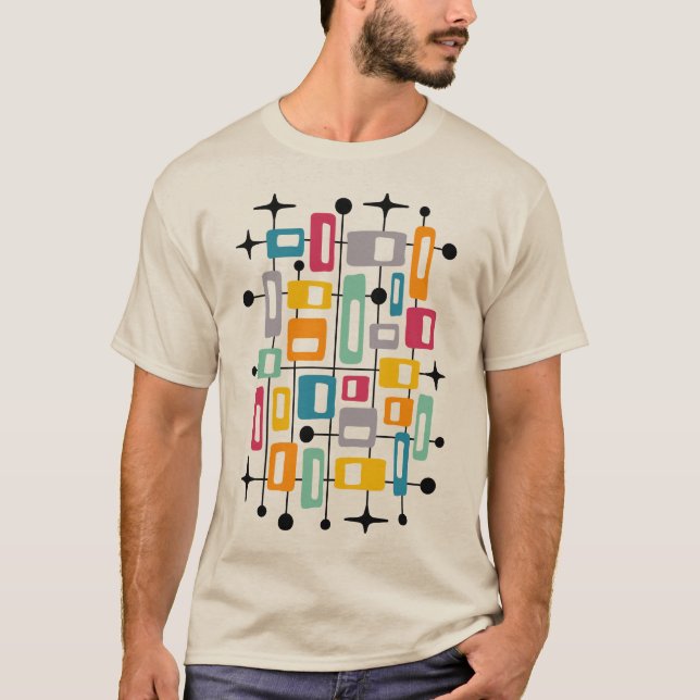 Modern atomär Abstrakt i mitten av århundradet T Shirt (Framsida)