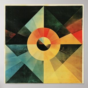 modern atombauhaus abstrakt, färgkonst poster