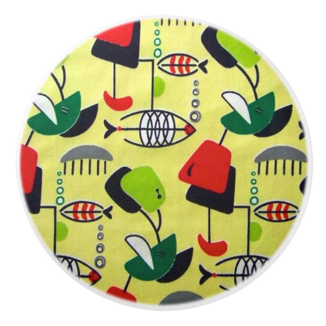 Modern atomdesign - keramisk dragkraft under mitte knopp (Framsidan)