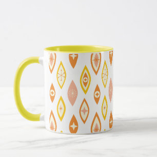 Modern atomform, Orange, Gult Mugg