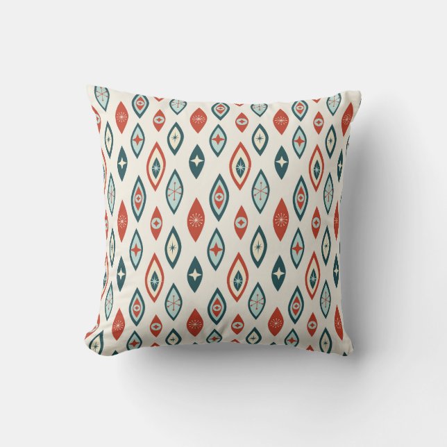 Modern atomform Red, Aqua, Teal Kudde (Framsida)