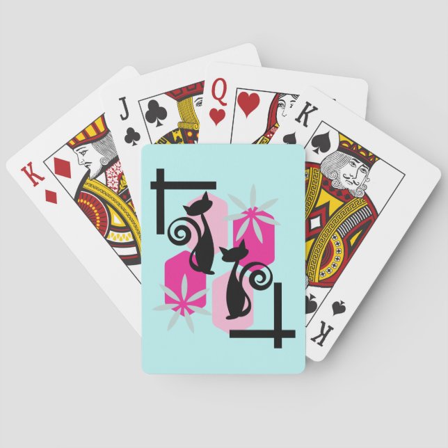 Modern atomkatt för medelårhundradet casinokort (Baksidan)