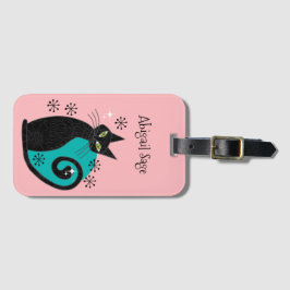 Modern atomkatt Retro Adress i mitten av århundrad Bagagebricka