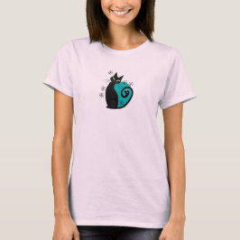 Modern atomkatt Rosa Blue Retro T Shirt