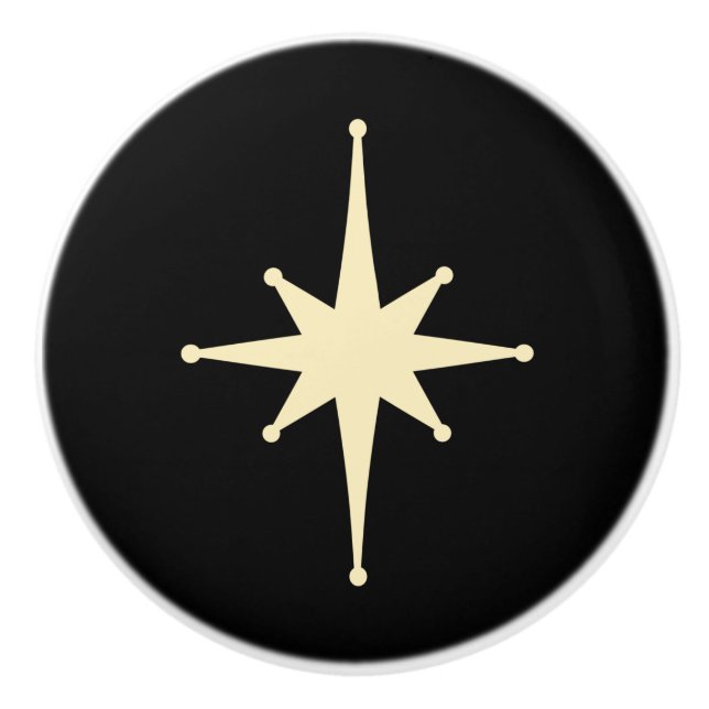 Modern atomstjärna, svart och Cream i mitten av år Knopp (Framsidan)