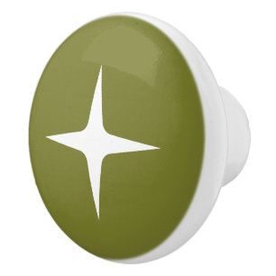 Modern atomstjärnig retro Minimal Olive i mitten a Knopp