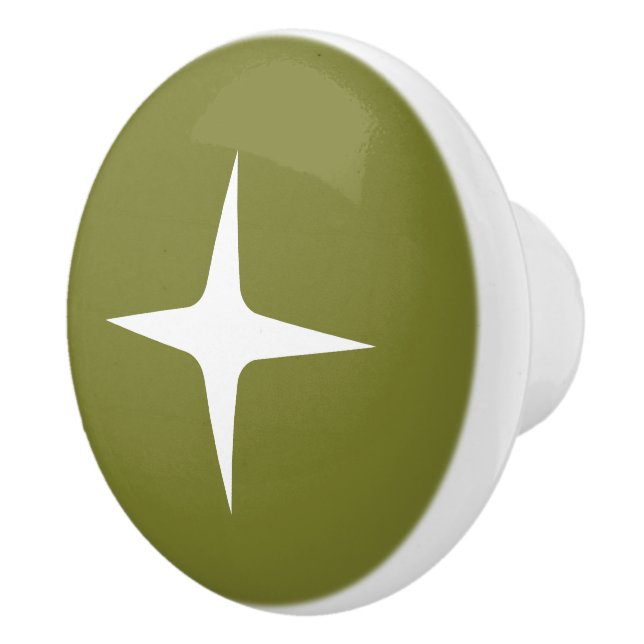 Modern atomstjärnig retro Minimal Olive i mitten a Knopp (Höger)