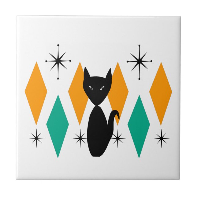 Modern atomstjärnor i mitten av århundradet kakelplatta (Framsidan)