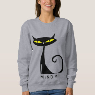 Modern atomsvart katt i personlig under århundrade t shirt
