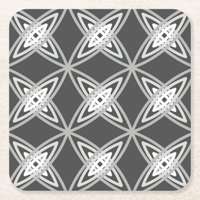Modern atomutskrift i mitten av århundradet - kol- underlägg papper kvadrat (Framsidan)