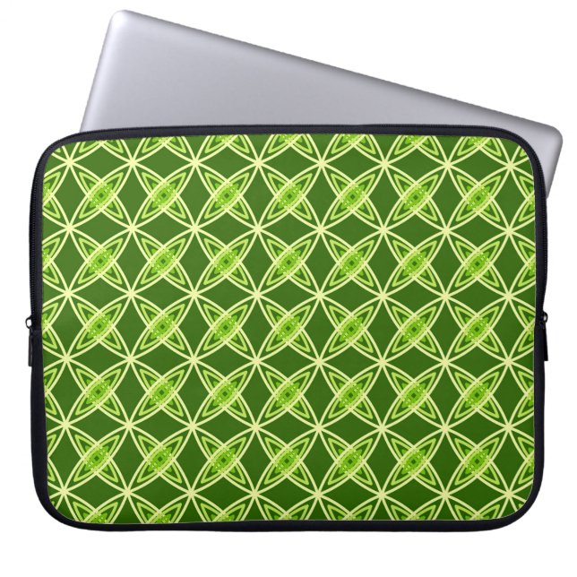 Modern atomutskrift i mitten av århundradet - Oliv Laptop Fodral (Framsidan)
