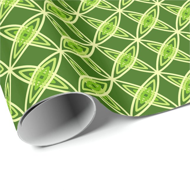 Modern atomutskrift i mitten av århundradet - Oliv Presentpapper (Rullad Hörn)