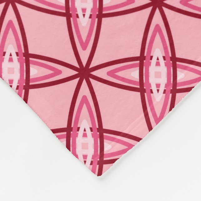 Modern atomutskrift i mitten av århundradet - Rosa Fleecefilt (Hörn)