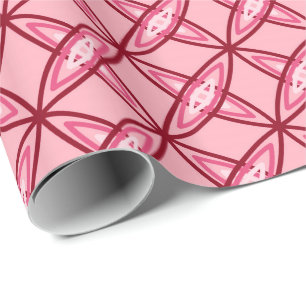 Modern atomutskrift i mitten av århundradet - Rosa Presentpapper