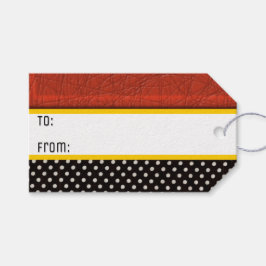 Modern att göra från i Röd, Vit, Svart och Guld Presentetikett