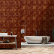 Modern Auburn och Falskt Guld Abstrakt Geometrisk