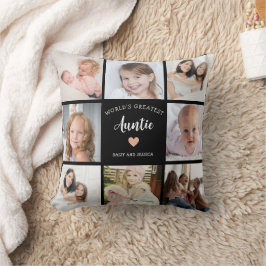 Modern Auntie Anpassningsbar Photo Collage Rosa He Kudde