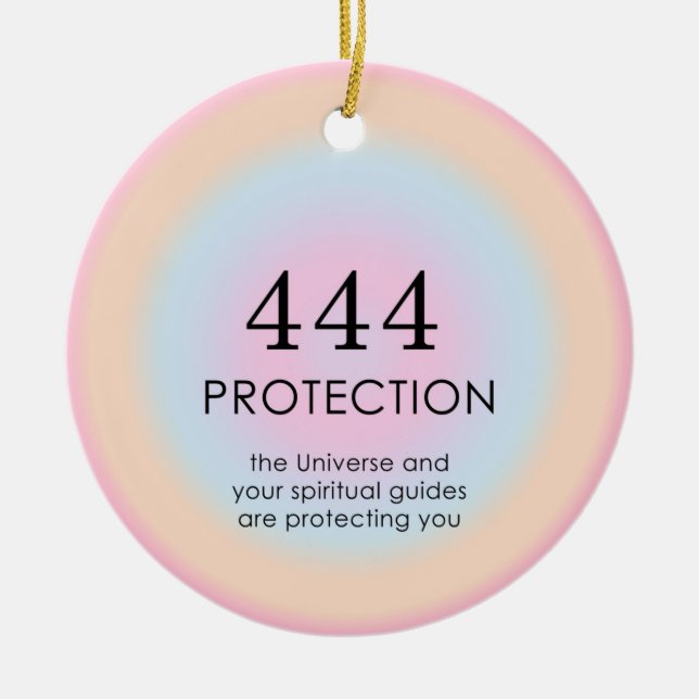 Modern Aura Angel Numerlogy 444 Julgransprydnad Keramik (Framsidan)