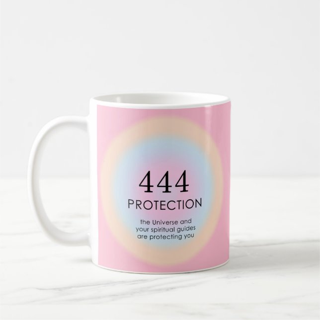 Modern Aura Angel Numerlogy 444 Kaffemugg (Vänster)