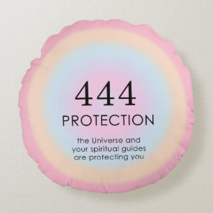 Modern Aura Angel Numerlogy 444 Rund Kudde