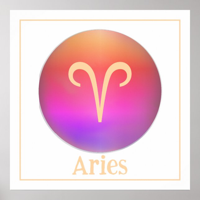 Modern Aura Aries Zodiac Poster (Framsidan)