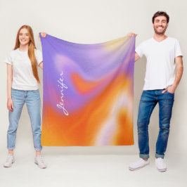 Modern Aura Colorful Gradient Fleece Blanket