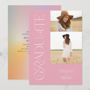 Modern aura-rosa färgstark typografi multifoto