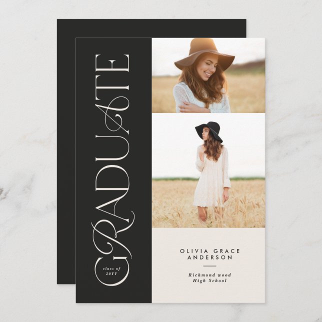 Modern aura-rosa färgstark typografi multifoto (Fram/baksida)