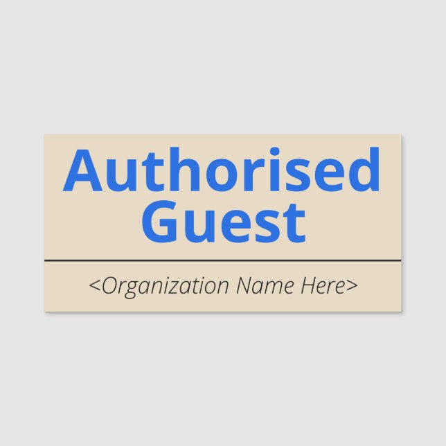 Modern "Authorized Guest" Namn bricka Namnbricka (Framsida)