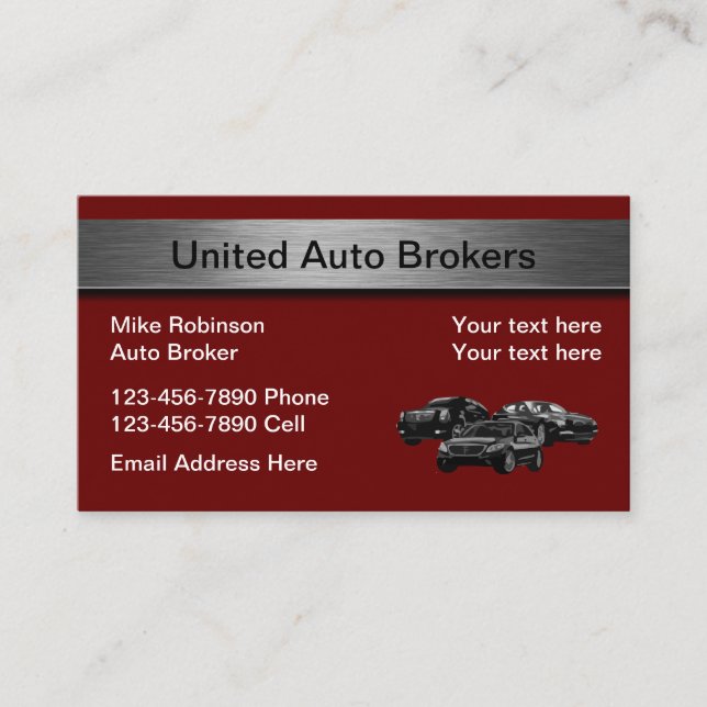 Modern Auto Broker Visitkort (Framsida)