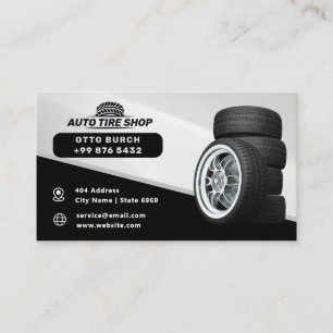Modern auto Däck Shop Svart Visitkort