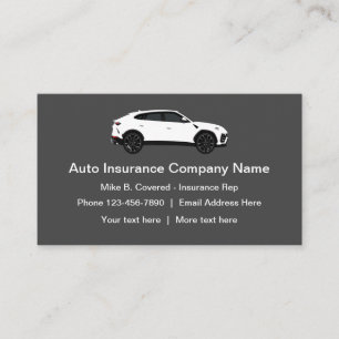 Modern Auto Insurance Rep. Visitkort