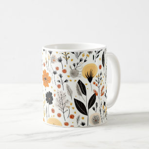 Modern Autumn Fall Boho Botanical Blommigt Kaffemugg