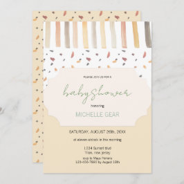 Modern Autumn Pastel Färg Mönster Inbjudningar