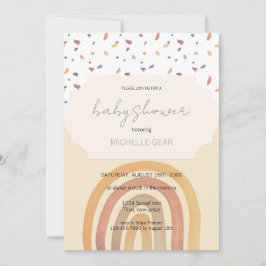 Modern Autumn Rainbow Pastel Färg Mönster Inbjudningar