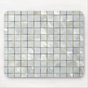 Modern av den pärlemorfärg mosaiken med guld musmatta