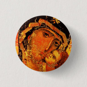 Modern av kärlek - St, Mary och Jesus - knäppas Knapp