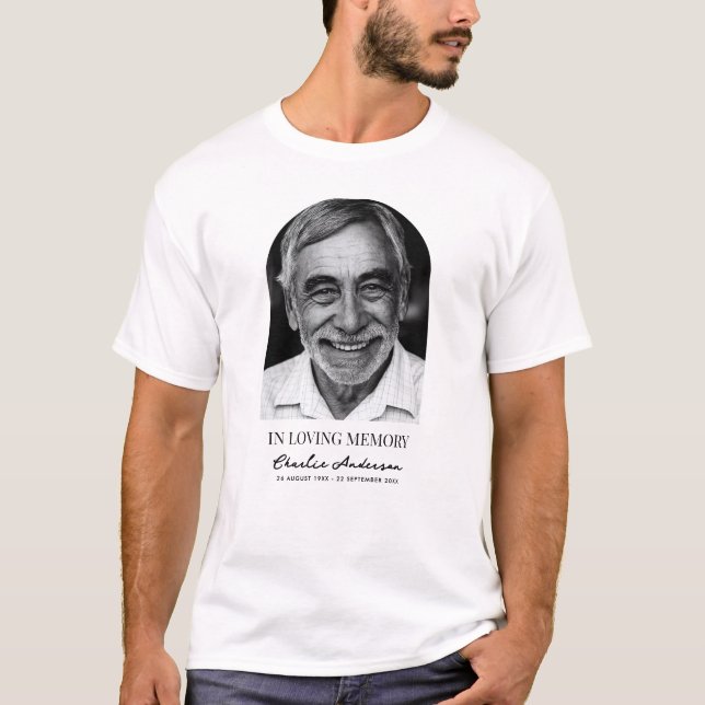 Modern avbildning av fotobakgrund eller minnesstun t shirt (Framsida)