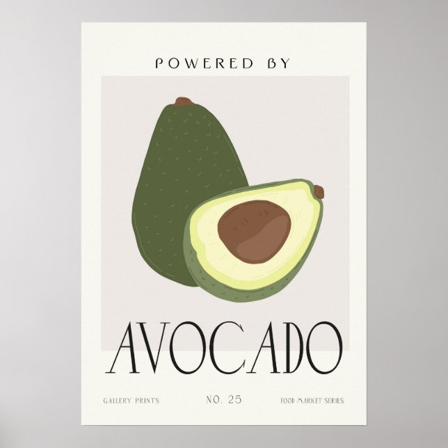 Modern Avocado Wall Art Kitchen Decor Poster (Framsidan)